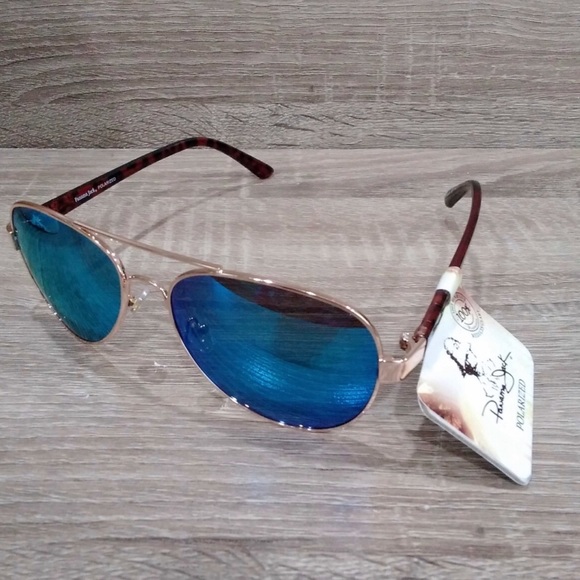New Rose Gold Ladies Blue Polarized Sunglasses - Picture 6 of 10
